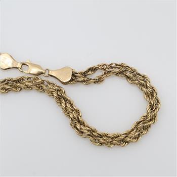 14kt Gold Rope Chain Bracelet