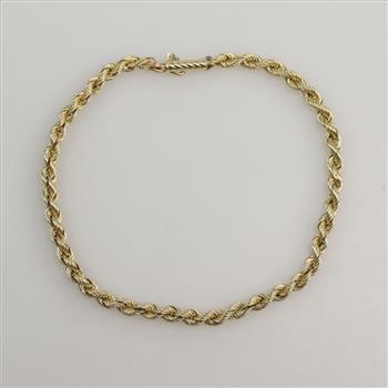 14kt Gold Rope Chain Bracelet