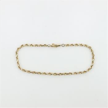 14kt Gold Rope Chain Bracelet