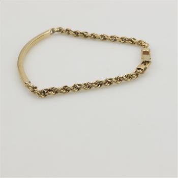 14kt Gold Rope Chain Bracelet