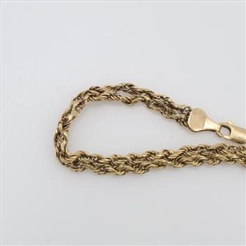 14kt Gold Rope Chain Bracelet