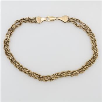 14kt Gold Rope Chain Bracelet