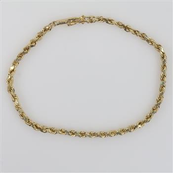 14kt Gold Rope Chain Bracelet