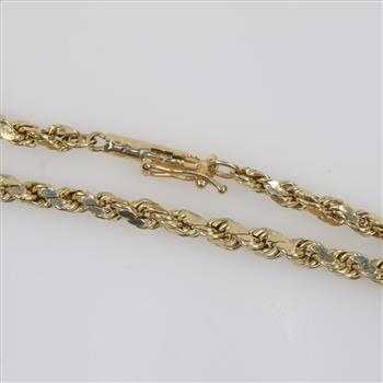14kt Gold Rope Chain Bracelet
