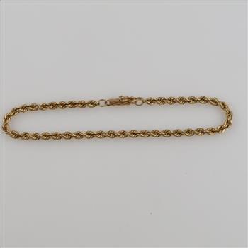 14kt Gold Rope Chain Bracelet