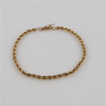 14kt Gold Rope Chain Bracelet
