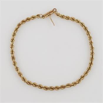 14kt Gold Rope Chain Bracelet