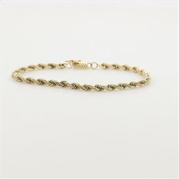 14kt Gold Rope Chain Bracelet