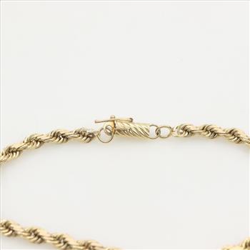 14kt Gold Rope Chain Bracelet