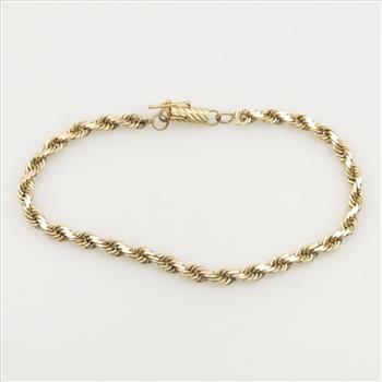 14kt Gold Rope Chain Bracelet