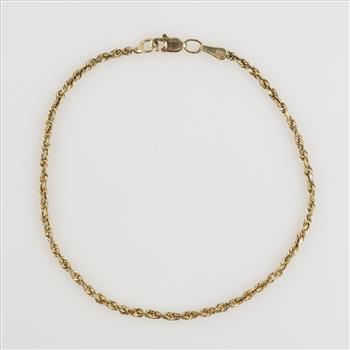 14kt Gold Rope Chain Bracelet