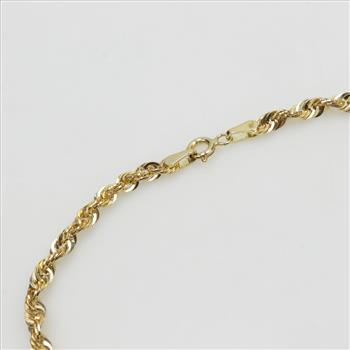 14kt Gold Rope Chain Bracelet