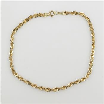 14kt Gold Rope Chain Bracelet