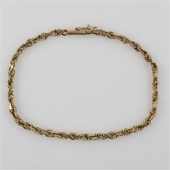 14kt Gold Rope Chain Bracelet