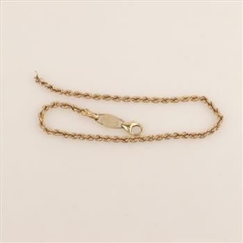 14kt Gold Rope Chain Bracelet