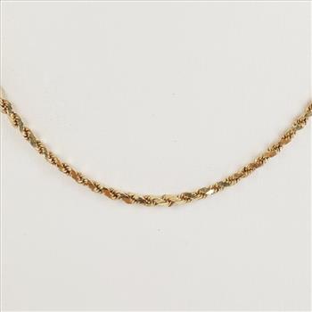 14kt Gold Rope Chain Hollow Necklace
