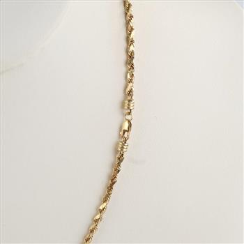 14kt Gold Rope Chain Hollow Necklace