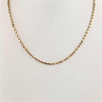 14kt Gold Rope Chain Hollow Necklace