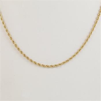 14kt Gold Rope Chain Link Necklace