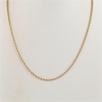 14kt Gold Rope Chain Link Necklace