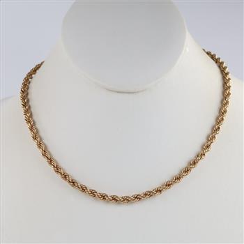 14kt Gold Rope Chain Necklace