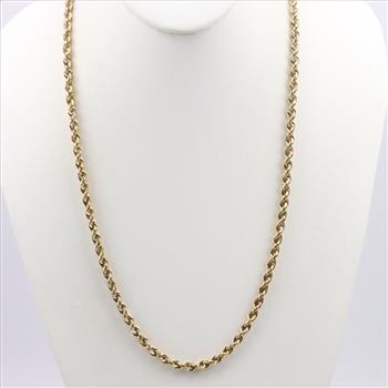 14kt Gold Rope Chain Necklace