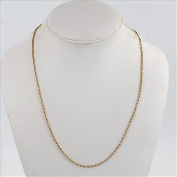 14kt Gold Rope Chain Necklace