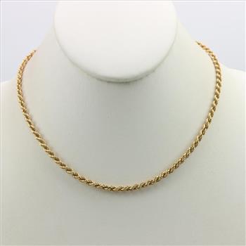 14kt Gold Rope Chain Necklace