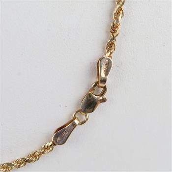 14kt Gold Rope Chain Necklace