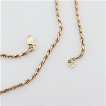 14kt Gold Rope Chain Necklace