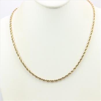 14kt Gold Rope Chain Necklace