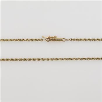 14kt Gold Rope Chain Necklace