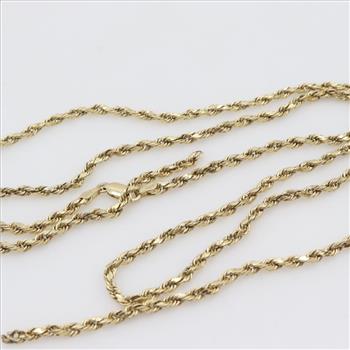 14kt Gold Rope Chain Necklace