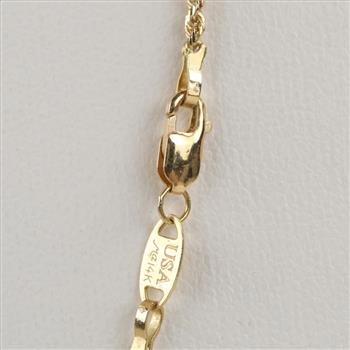 14kt Gold Rope Chain Necklace