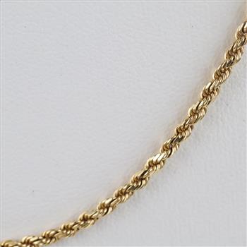 14kt Gold Rope Chain Necklace