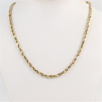 14kt Gold Rope Chain Necklace