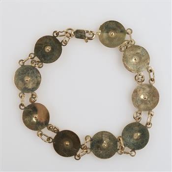 14kt Gold Round Religious Medallion Bracelet