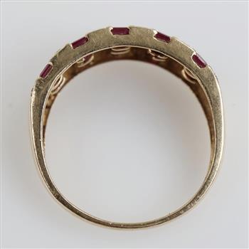 14kt Gold Rubies & Diamond Accent Ring