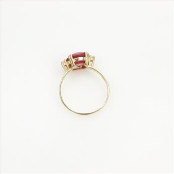 14kt Gold Ruby And White Spinel Ring