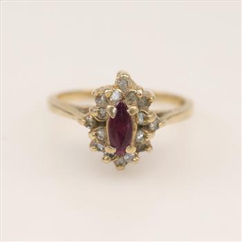 14kt Gold Ruby Diamond Ring