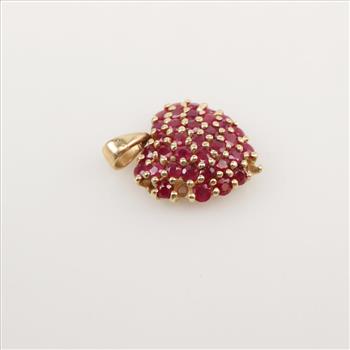 14kt Gold Ruby Heart Pendant