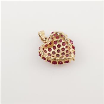 14kt Gold Ruby Heart Pendant