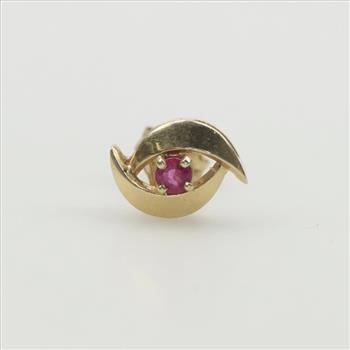 14kt Gold Ruby Single Earring
