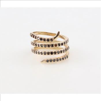 14kt Gold Sapphire Snake Ring