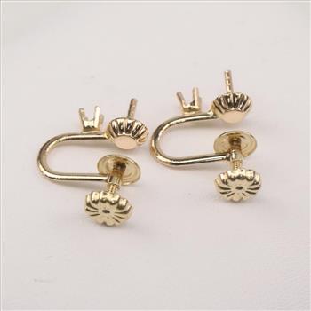 14kt Gold Screw Back Clip-On Earring Findings