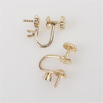 14kt Gold Screw Back Clip-On Earring Findings