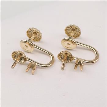 14kt Gold Screw Back Clip-On Earring Findings