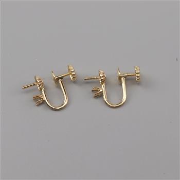 14kt Gold Screw Back Clip-On Earring Findings