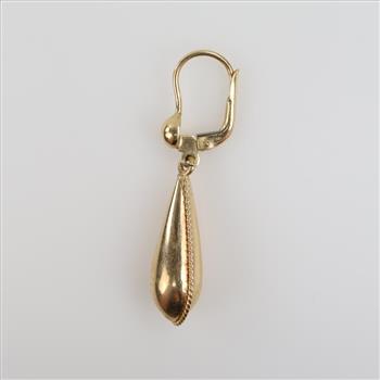 14kt Gold Semi Hollow Dangle Earring