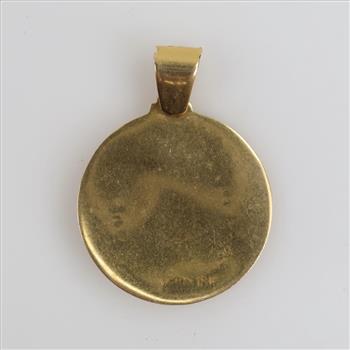 14kt Gold Semi Hollow Religious Pendant